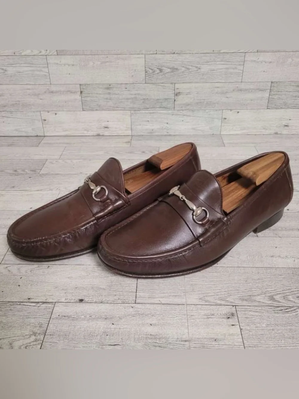 Men's Allen Edmonds Verona Brown Leather Horse Bit Loafers Size 10 Italy Made